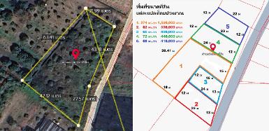 ที่ดินแบ่งขาย 66 274 ตร.วาถมแล้ว ติดถนนใหม่ ทำเลน่าอยู่ ใกล้นิคมล